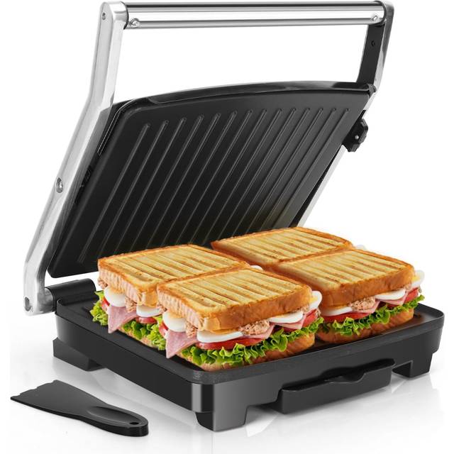 Aigostar Sandwich Toaster Toastie Maker, 2000W Large Fit Grill with Improved Non-Stick Coating, Panini Press and Sandwich Maker, Adjustable