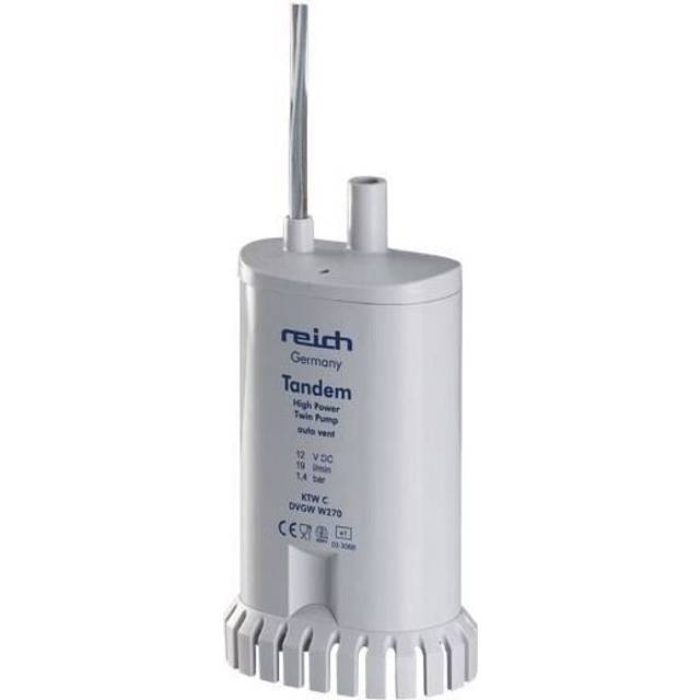Reich 19 litre per minute tandem twin submersible pump 12v 1.4 bar