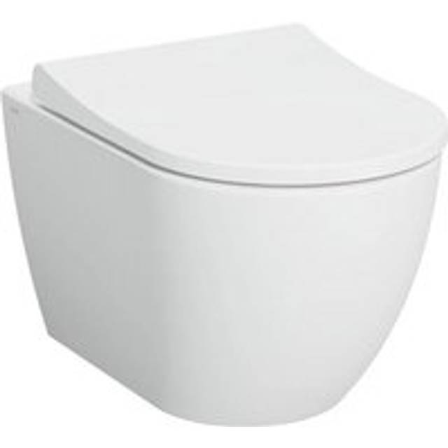 S60 Rimless Wall-Hung Toilet with invisible fixings + soft-close seat, SmoothFlush, White (7510-003-6288) - Vitra