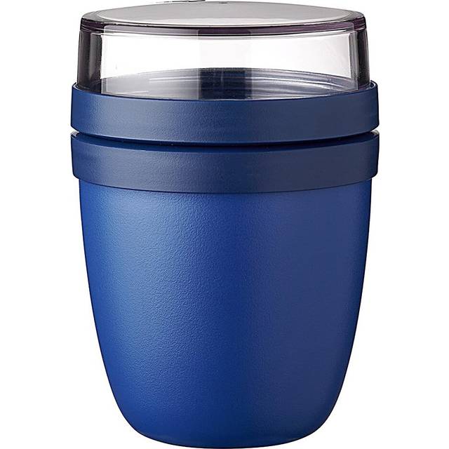 Mepal Overnight Havre burk – mini – praktisk yoghurtkopp och müslikopp – separata fack för yoghurt och müsli – lämplig för frys, mikrovågsugn och diskmaskin – 300 ml + 120 ml – levande blå
