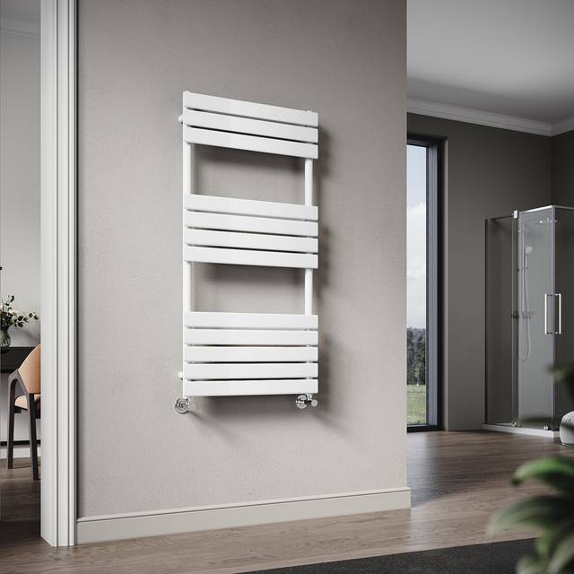 Calisha 12 Wall Towel Rack - White (120cm H X 60cm L X 5cm D)
