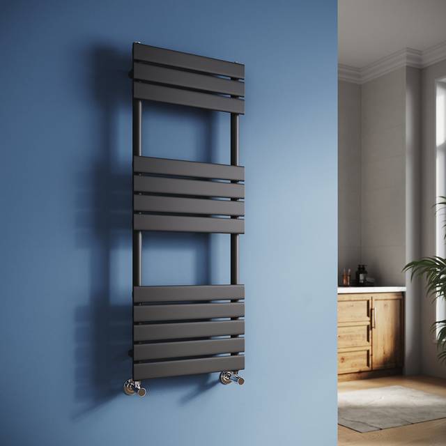 Carise 12 Wall Towel Rack - Matte Black (120cm H X 45cm L X 5cm D)