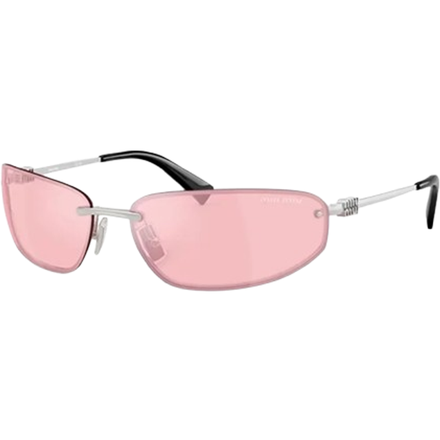 Miu Miu Woman MU A50S  1BC70J Sunglasses Metal Silver Pink Round Normal