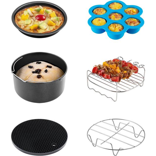 COSORI Airfryer Airfryer Compatible with all Air Fryers from to BPA Free Heat Fried Set of Cake Pizza Egg Bites Metal Holder with Silicone Skewer Air