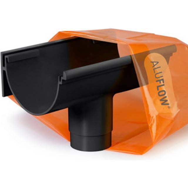 Aluflow Aluminium Round Downpipe Shoe 68mm in Black