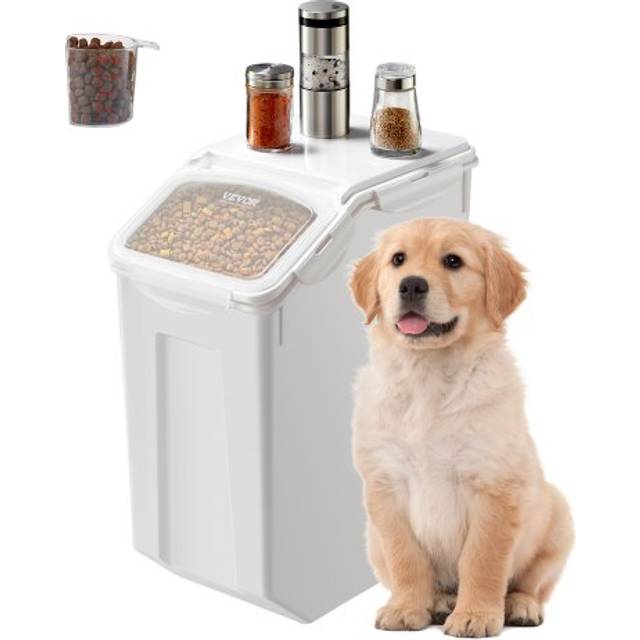 Vevor - Rice Storage Container, 4.5Gallon/20L Capacity Large Dog Food Dispenser Bin, Kitchen Ingredient Grain Cereal Flour Bin, Pet food Containers