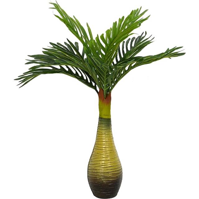 vidaXL Konstgjord palmväxt 9 blad 70 cm grön