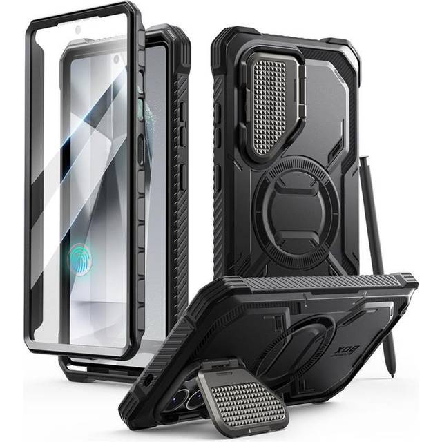 i-Blason Armorbox Fodral för Samsung Galaxy S25 Ultra med Kameraskydd, Magnetiskt Hållbart Fodral, Skärmskydd och Stöd för S25 Ultra (Svart)