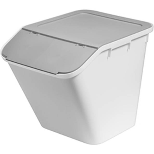 SmartStore Collect Stacking Lidded Bin, White, 51L