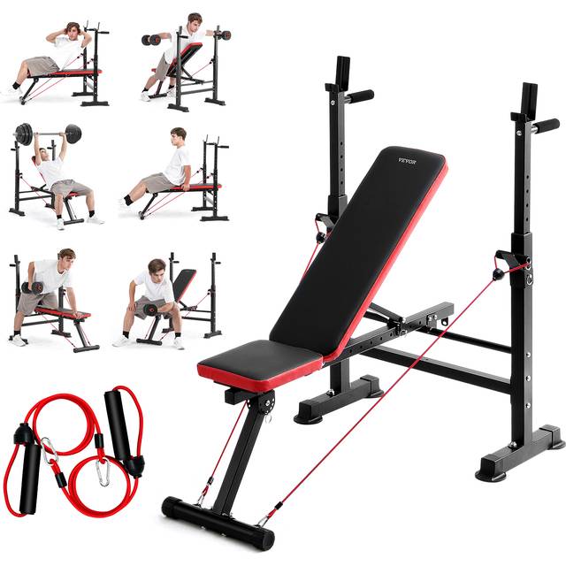 VEVOR Hantelbank Sit-Up-Bank Trainingsbank Krafttraining Einstellbar Faltbar