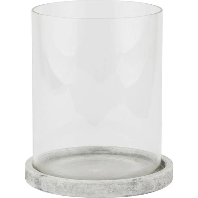 Athena Large Hurricane Lantern - White (21cm H x 18cm W x 18cm D)