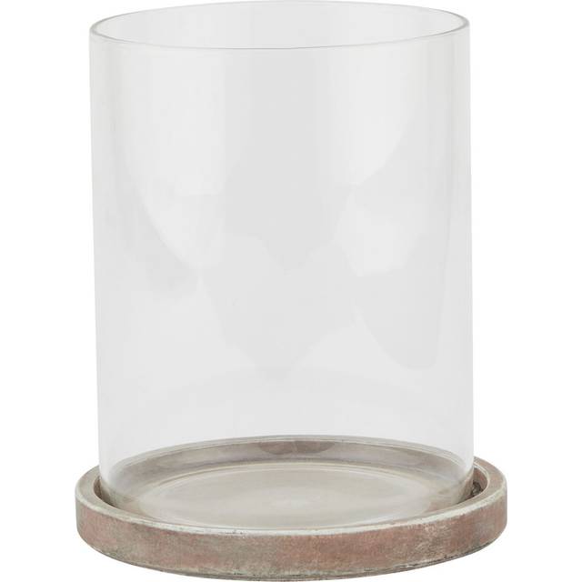 Athena Large Hurricane Lantern - Brown (21cm H x 18cm W x 18cm D)