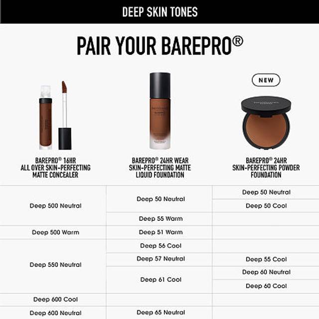 bareMinerals BAREPRO 24H Skin-Perfecting Pressed Powder Foundation Deep 50 Warm (8 g)
