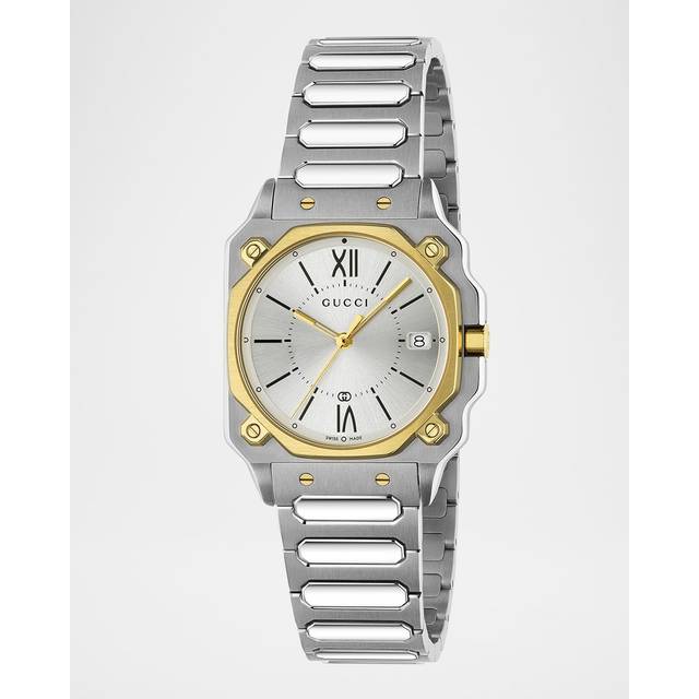 GUCCI G-Flat Quartz Stainless Steel 30MM Silver Dial Women's Watch YA166506 - 30 mm