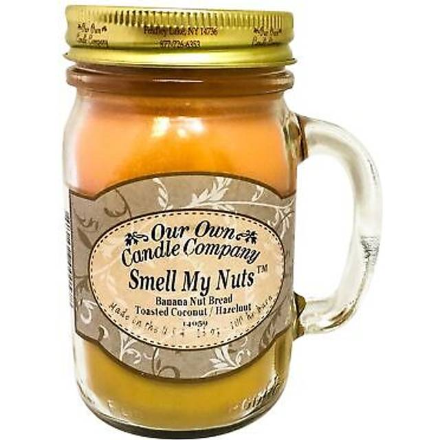 Smell My Nuts Scented 13 Ounce Mason Jar Candle By Our Own Candle Company - 3 Pack (Banana Nut Bread toasted coconut & Hazelnut)
