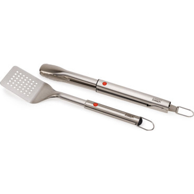 Joseph Joseph GrillOut BBQ Turner & Tongs with Retractable Heads Set, 2 Piece