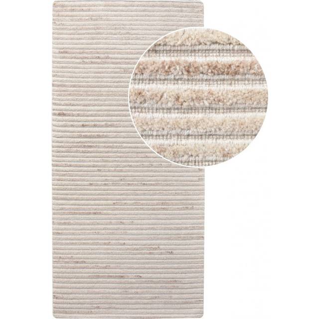 HOUSE NORDIC Mango l�parmatta, handtuftad, rektangul�r - benvit ull/bomull (80x180)
