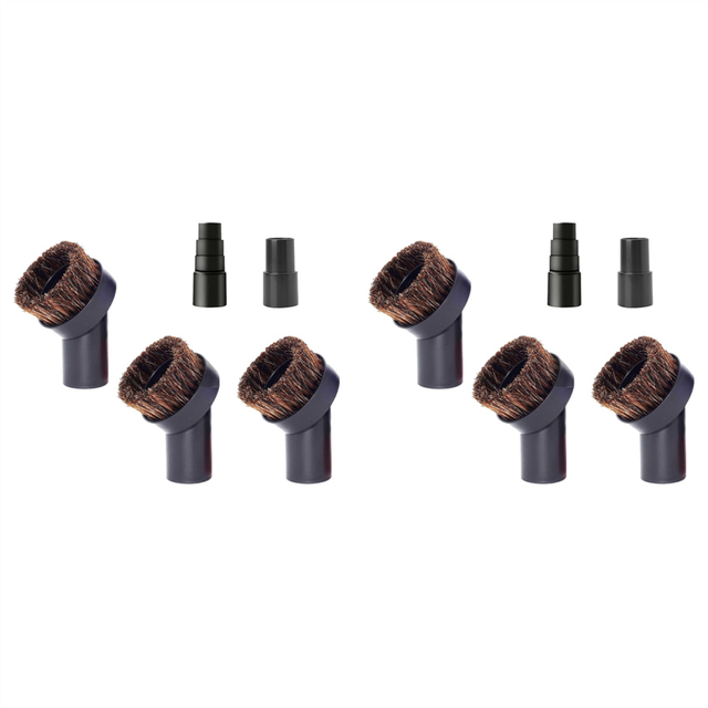 2X Round Horsehair Dust Brush Compatible with Most Vacuum Cleaners 1 1/4 Inch or 3/8 Inch Hose