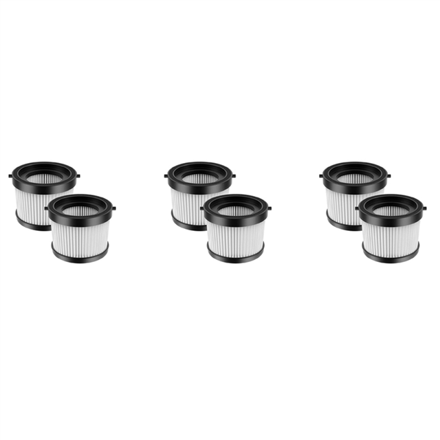 6Pcs HEPA Replacement Filter for DCV501HB 20V Cordless Handheld Vacuum, with Black Gasket, Part DCV5011H
