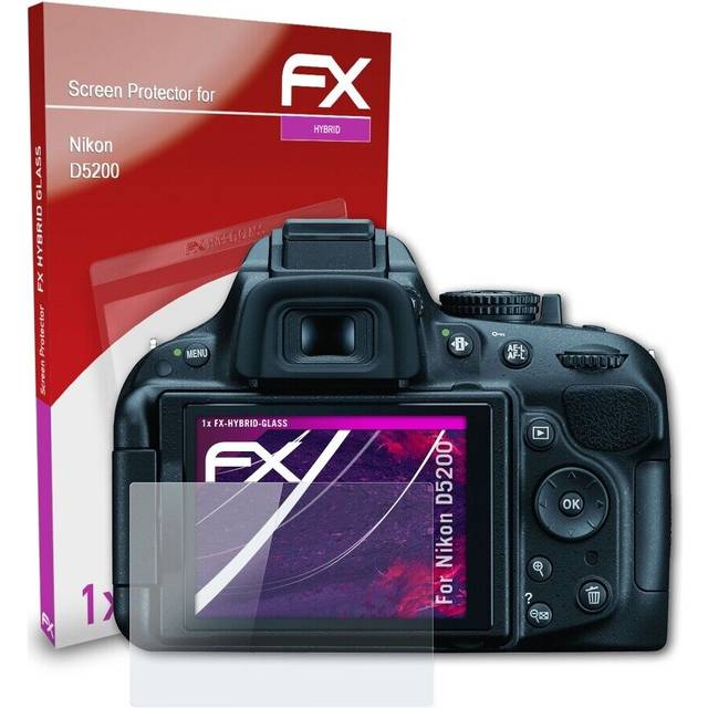 Atfolix Glass Protective Film For Nikon D5200 Glass Protector 9h Hybrid-glass