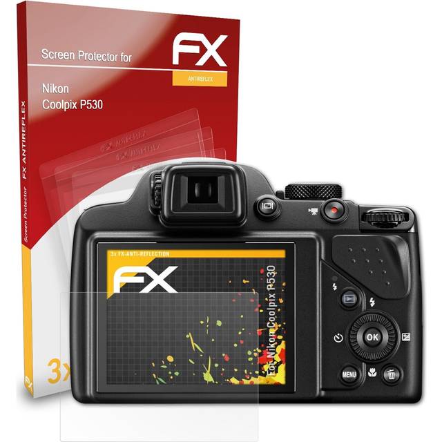 Atfolix 3x screen protection film for nikon coolpix p530 matt&shockproof