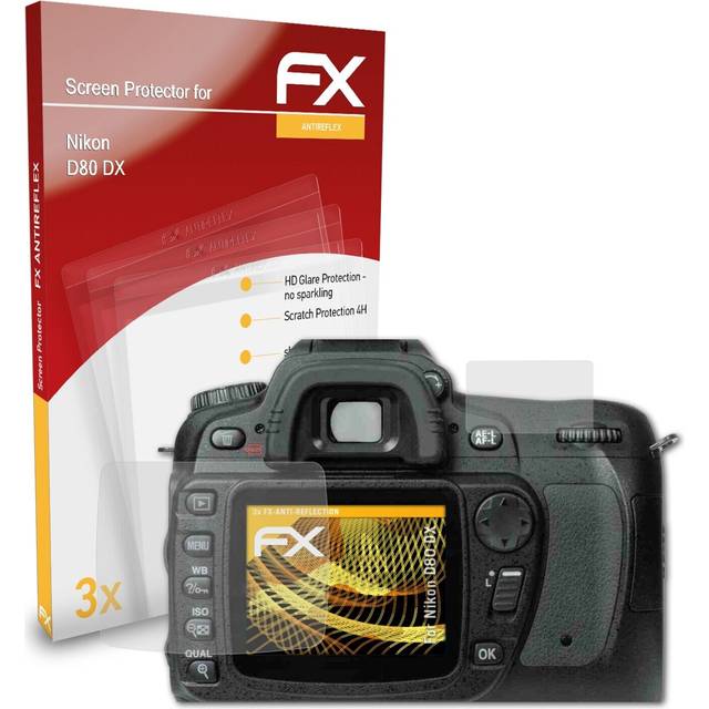 Atfolix 3x Screen Protection Film For Nikon D80 Dx Matt&shockproof