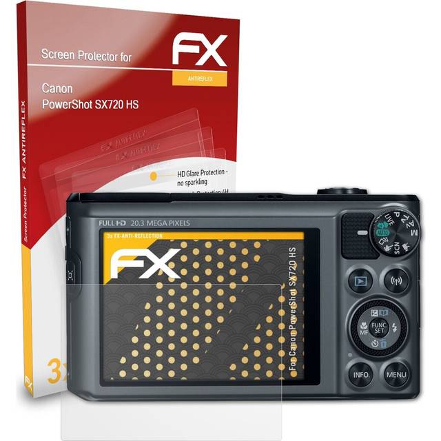 Atfolix 3x screen protection film for canon powershot sx720 hs matt&shockproof