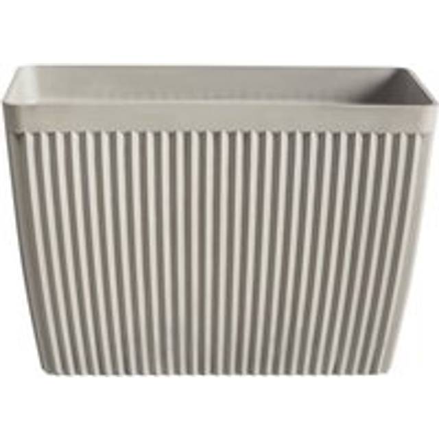 Rectangular Flower Pot Stone Mixture Polyresin 58x28 cm Matt Indoor and Outdoor Use Beige Sisal