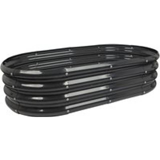 120cm x 60cm Rounded Galvanised Steel Raised Garden Bed - Anthracite