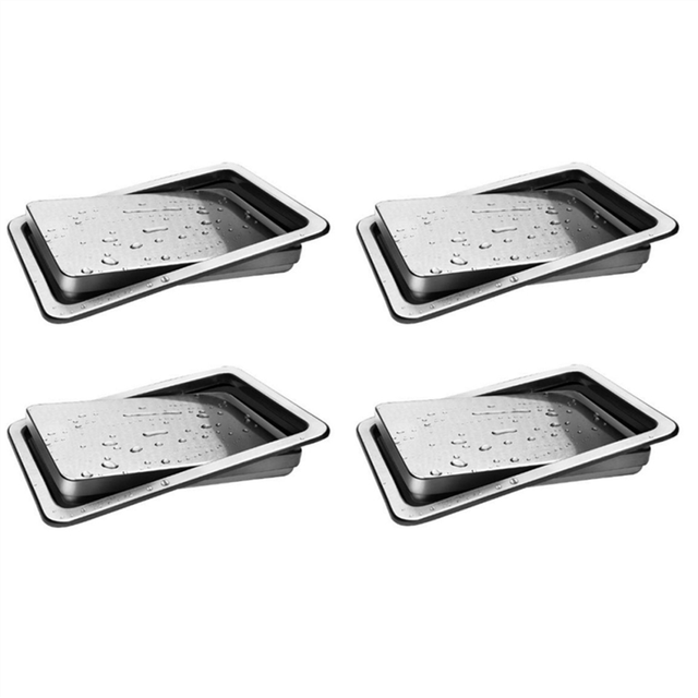 4X Stainless Steel Garbage Flap Lid Trash Bin Cover Flush Built-in Balance Swing B