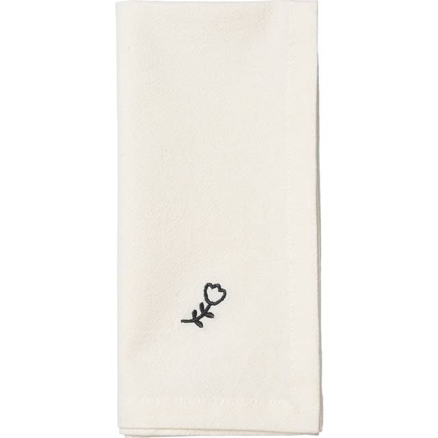 Broste Copenhagen Mai cloth napkin 45x45 cm Black-off white.
