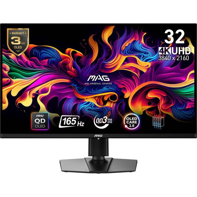 MSI MAG 321UP QD-OLED - OLED-monitor - spel - 32" (31.5" visbar) - 3840 x 2160 UHD @ 165 Hz - 250 cd/m² - 1500000:1 - DisplayHDR 400 True Black - 0.0