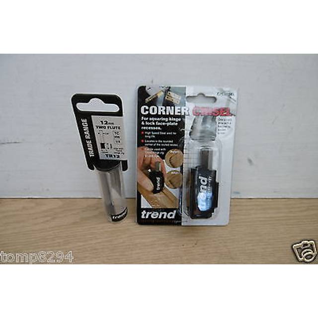 Trend hinge jig corner chisel c/chisel & tr12x1/4tc tr12 1/4" router bit
