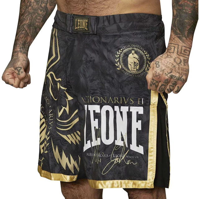 LEONE 1947, Legionarivs II MMA-shorts, Unisex vuxen, Svart, XXL, AB790