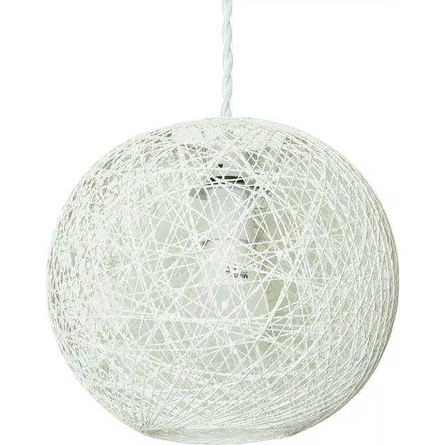 Set of 2 white rattan wicker ceiling light shades 25cm abaca pendant lampshade