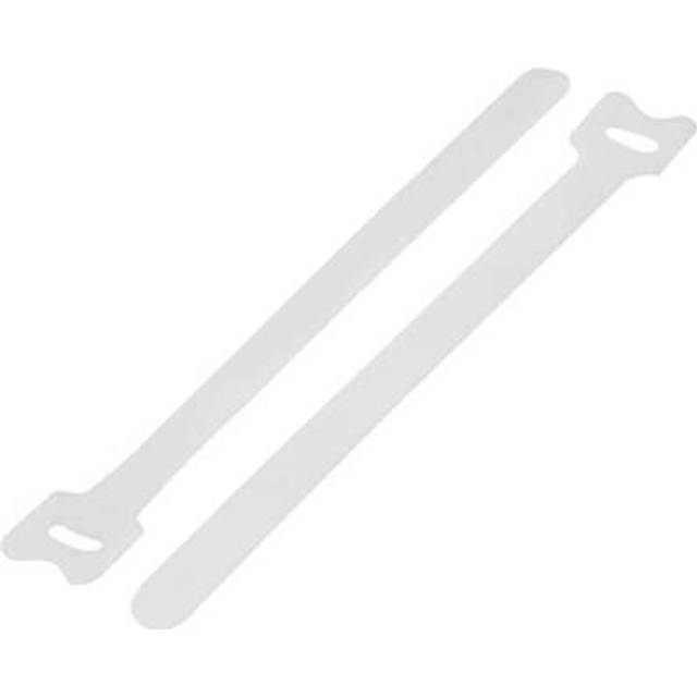 TRU COMPONENTS TC-12351680 Kardborreband-bundtband för paketering Statisk del och fleecedel (L x B) 210 mm x 16 mm Vit 20 st