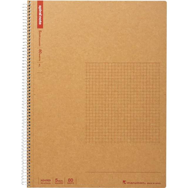 Spiral Note Basic 8.98 x 11.69 inches (A4), 5mm-Squared, 80 Sheets (N245ES)