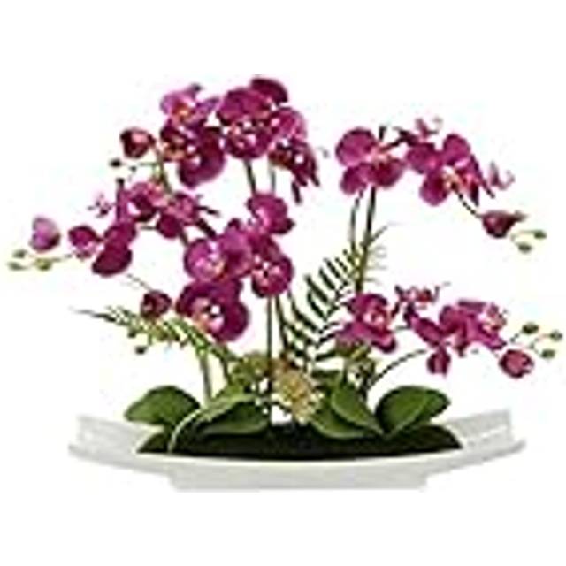 Flair Flower konstgjord blomma fjäril orkidé i skål av keramik konstgjord blomma konststoride phalaenopsis med överkruka konstgjord växt bröllopsdekoration