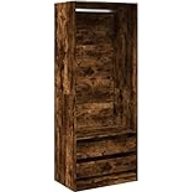 Garderob rökfärgad ek 80x50x200 cm konstruerat trä