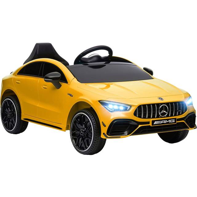 AIYAPLAY Mercedes-AMG CLA 45 Licensed 12V Ride on Car w/ Music - Yellow - White | TJ Hughes