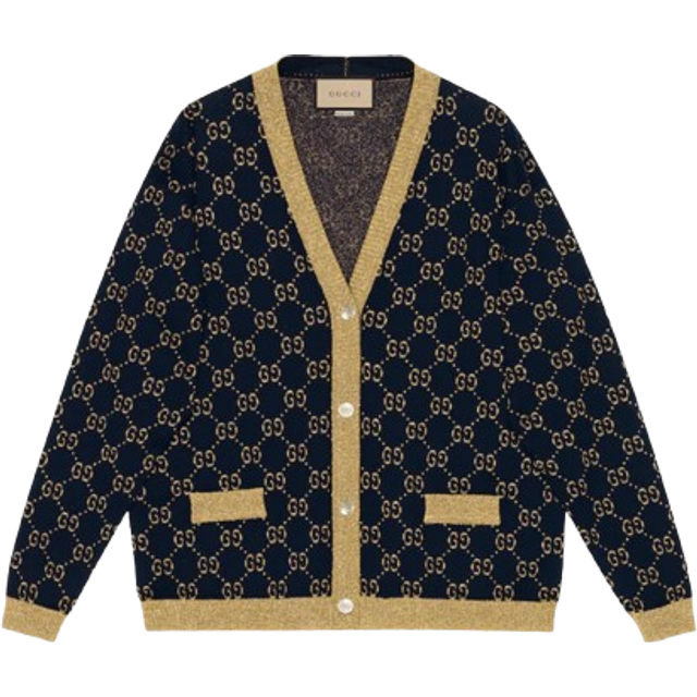 GUCCI Women's GG Cotton Lam Cardigan - Brown
