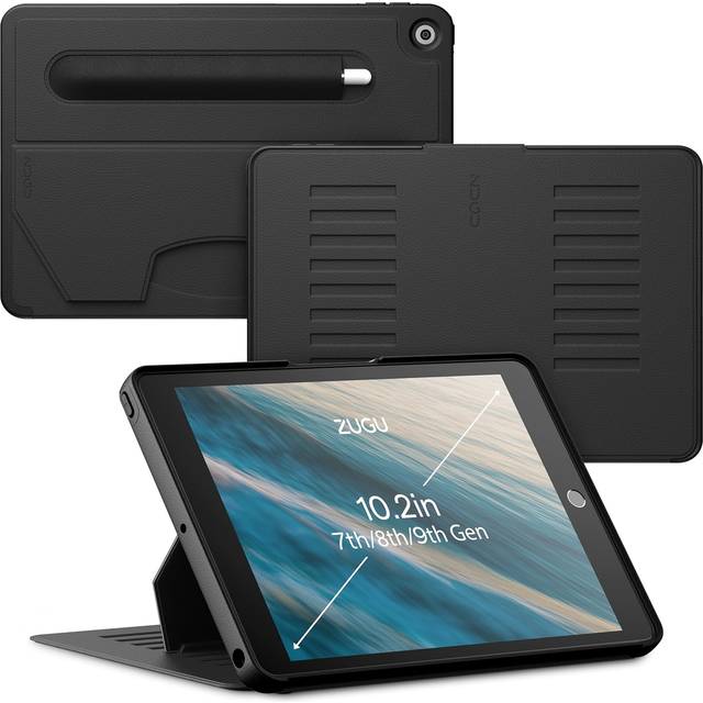 ZUGU iPad 9/8 / 7 Generation Case 2021/2020 / 2019 10.2-tums fodral - Ultra slimmat skyddshölje - Apple Pencil Ficka - Bekväm 8-vinkels Magnetic Stativ Skal - automatisk vila/väckning [ Grön ]