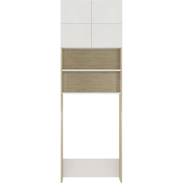 vidaXL Washing Machine Cabinet White and Sonoma Oak 64x25.5x190 cm - white and sonoma oak