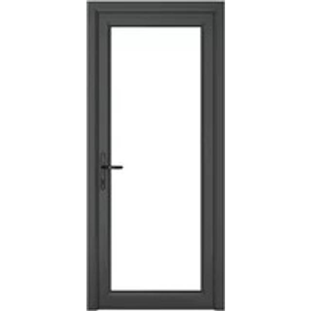 Crystal Triple Glazed Door Full Glass (Right Hand) 920 x 2090mm Clear - Grey/White