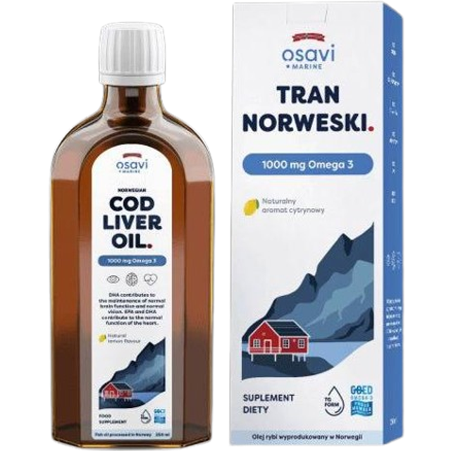Osavi - Norwegian Cod Liver Oil, 1000 Mg - Lemon Flavor (250 ml)