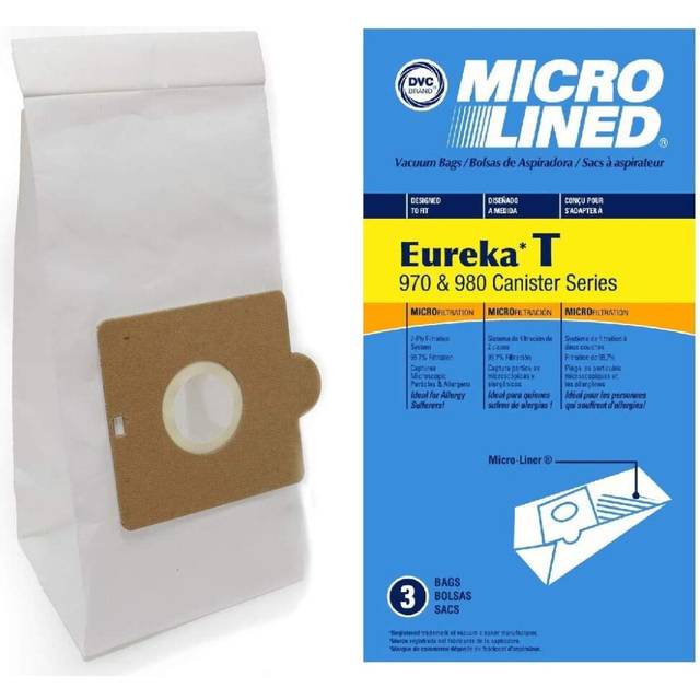 DVC Micro-Lined  Paper Replacement Bags For Eureka Style T Fits 970 an