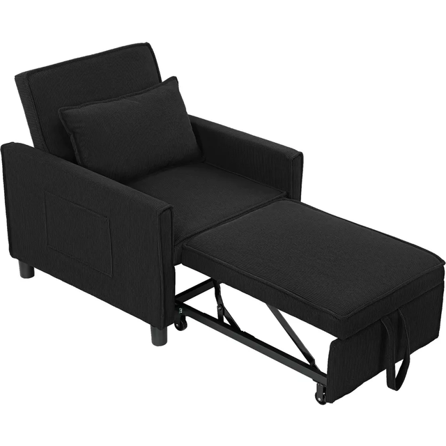 Bäddsoffa Justerbar 3-positions Manchester Svart