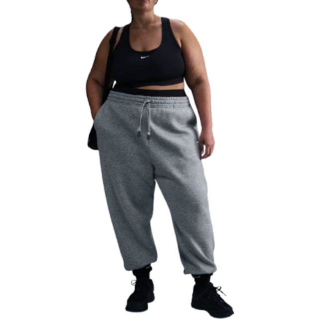 Nike Sportswear Phoenix Fleece Women's High-Waisted Oversized Tracksuit Bottoms - Grey - Cotton/Polyester - 2X