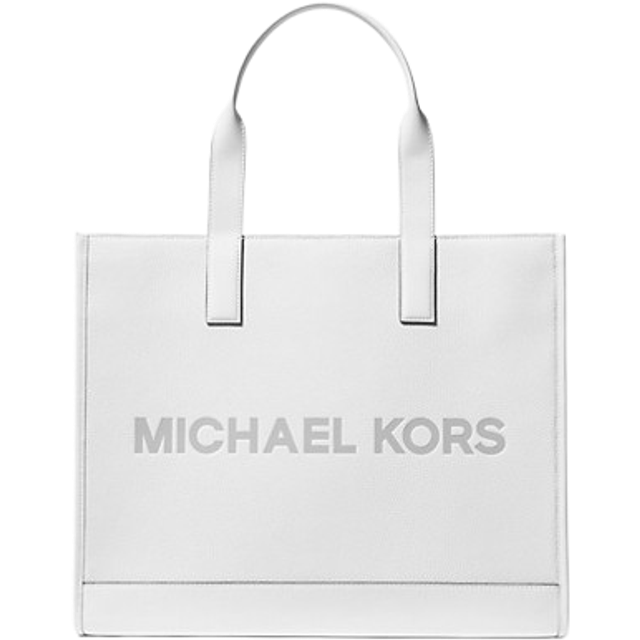 Michael kors cooper xl structured tote shoulder bag leather b.white