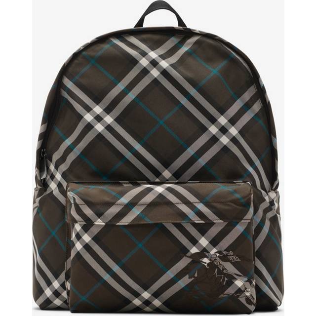 Burberry Burberry Check canvas backpack - green (One Size)